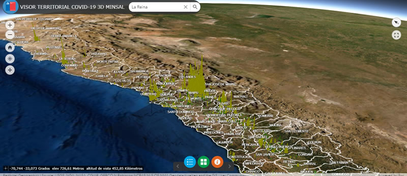 Visor 3D del COVID-19 en Chile