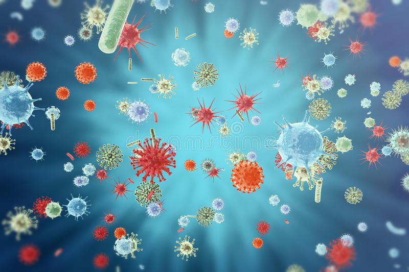 Ilustraciónde diversos virus respiratorios virus respiratorios